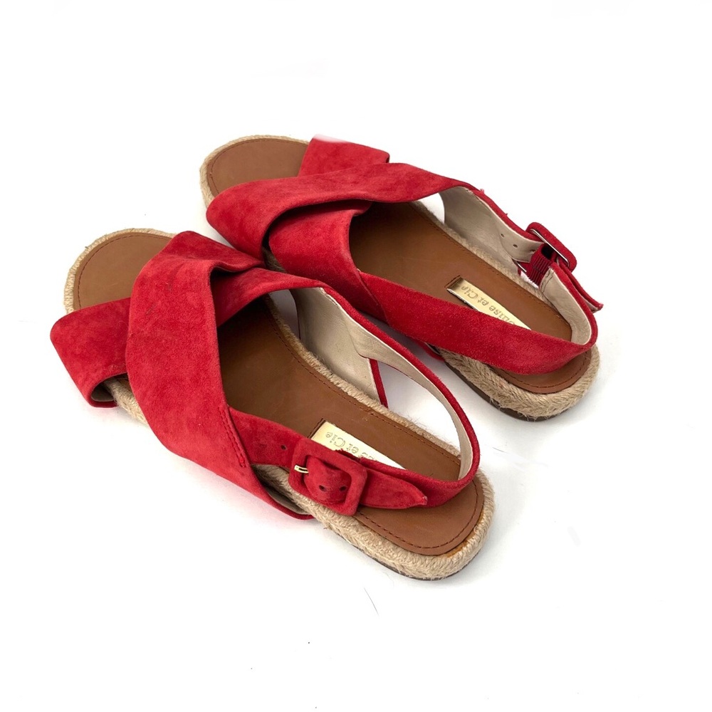 Louise et Cie Red Suede Isamari Slingback Sandals